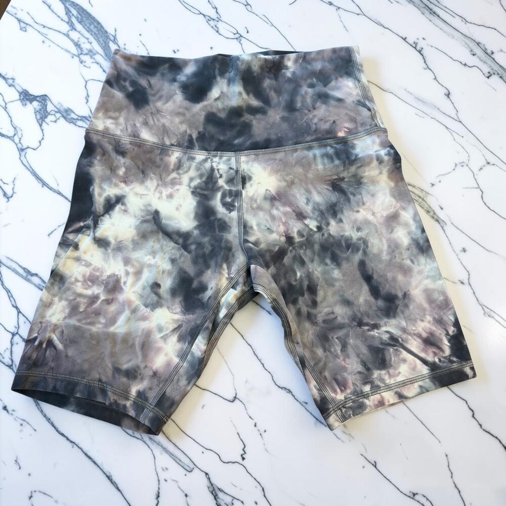 Lululemon Align Biker Shorts Diamond Dye Graphite Grey Size 6